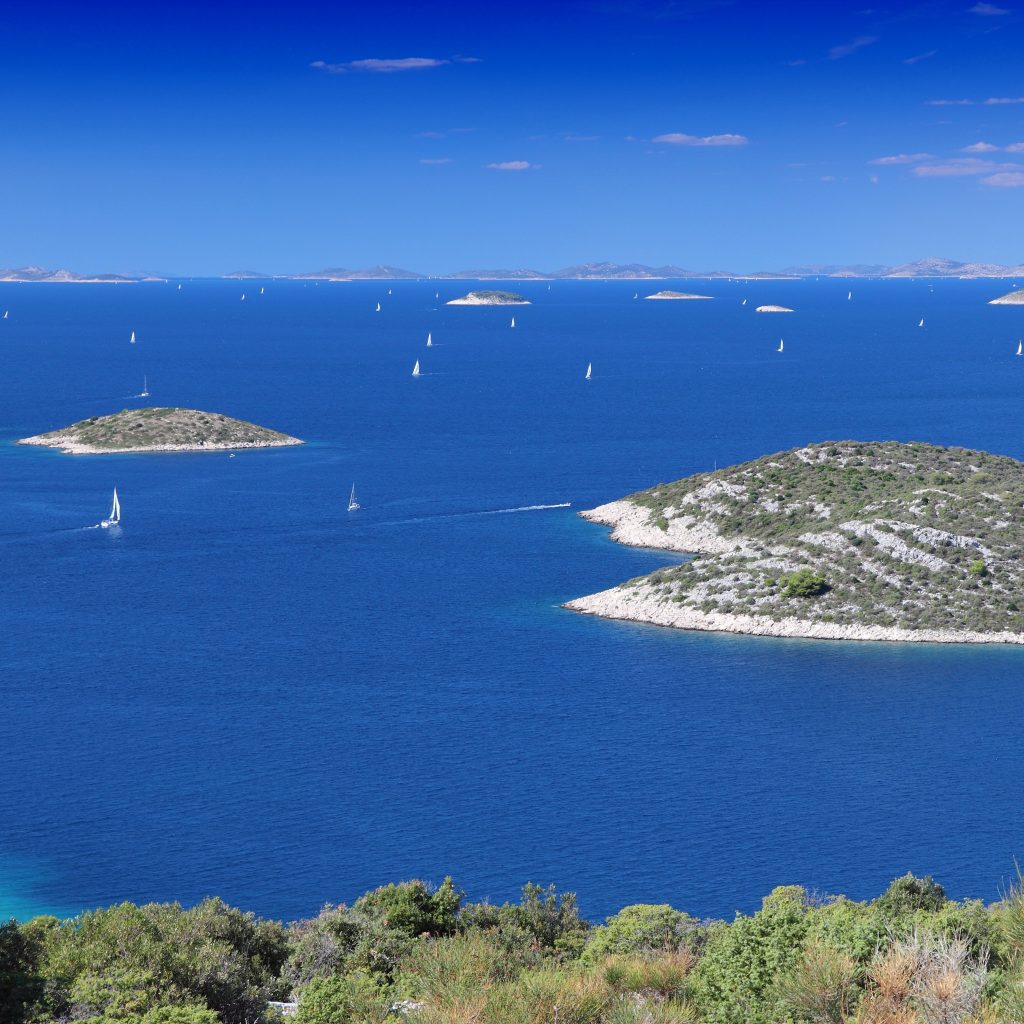 Kornati Islands in Croatia with sail boats
