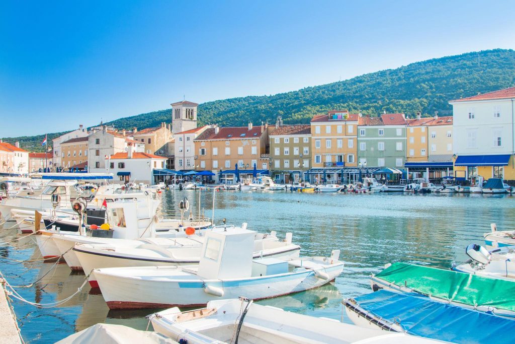 Cres city downtown by boat