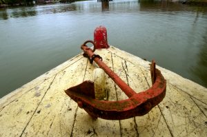 Anchor on a boat during a boat trip