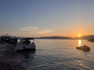 Boat during the sunset